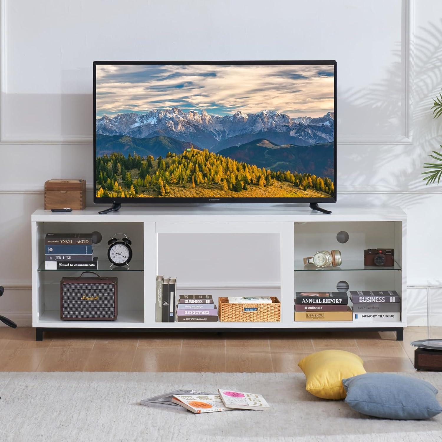 Oneinmil 68 Inch Modern Tv Stand Keeps Your Media Neat