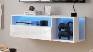 Sogespower Floating Tv Stand Helps You Hide Messy Cables
