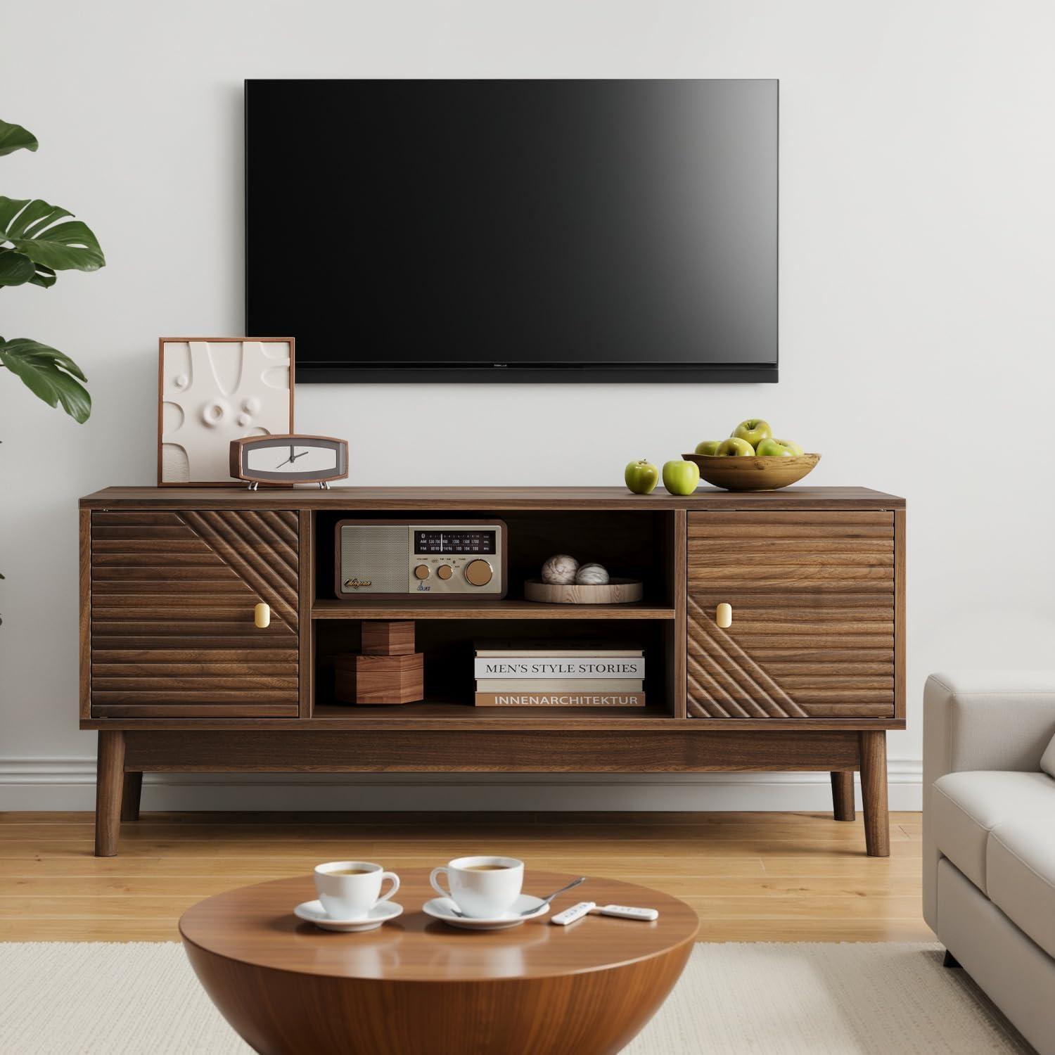 Our Take on the Walnut Mid-Century TV Stand with Smart Storage