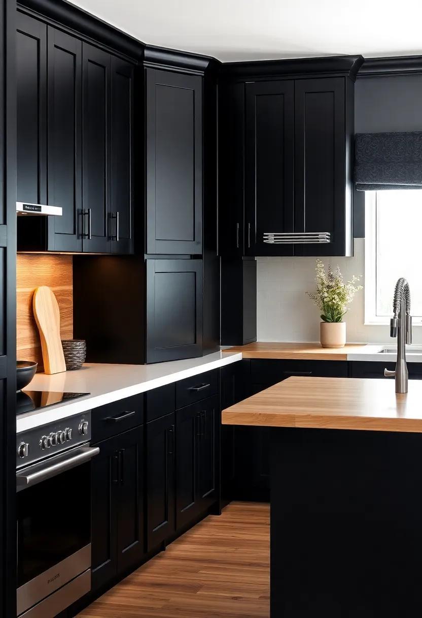Stylish Fusion: Elevate Your Space with Black Kitchen Cabinets and Butcher Block Stylish Fusion: Elevate Your Space with Black Kitchen Cabinets and Butcher Block