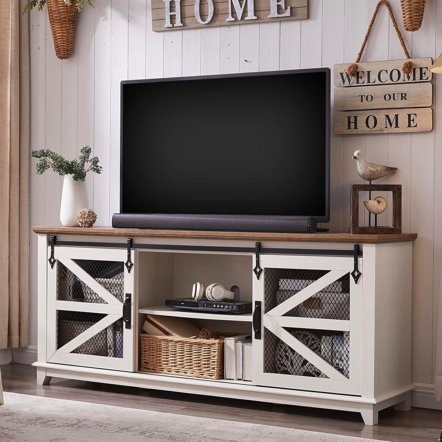 Why We Chose the OKD Farmhouse TV Stand for Our Living Room Why We Chose the OKD Farmhouse TV Stand for Our Living Room