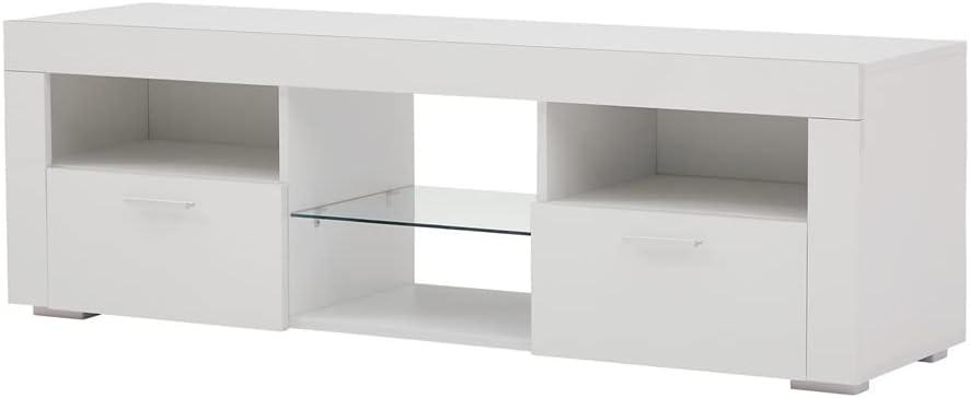 Our Review: Stylish White TV Stand with Vibrant LED Ambiance