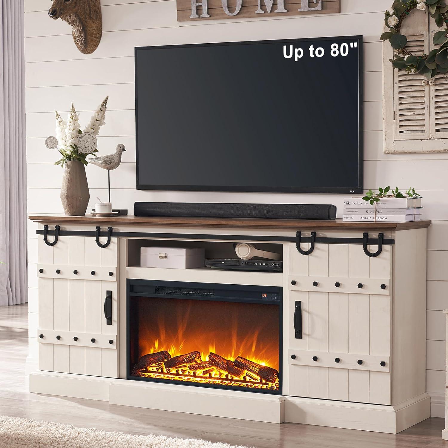 Our Honest Take on the OKD 70″ Fireplace TV Stand’s Farmhouse Charm