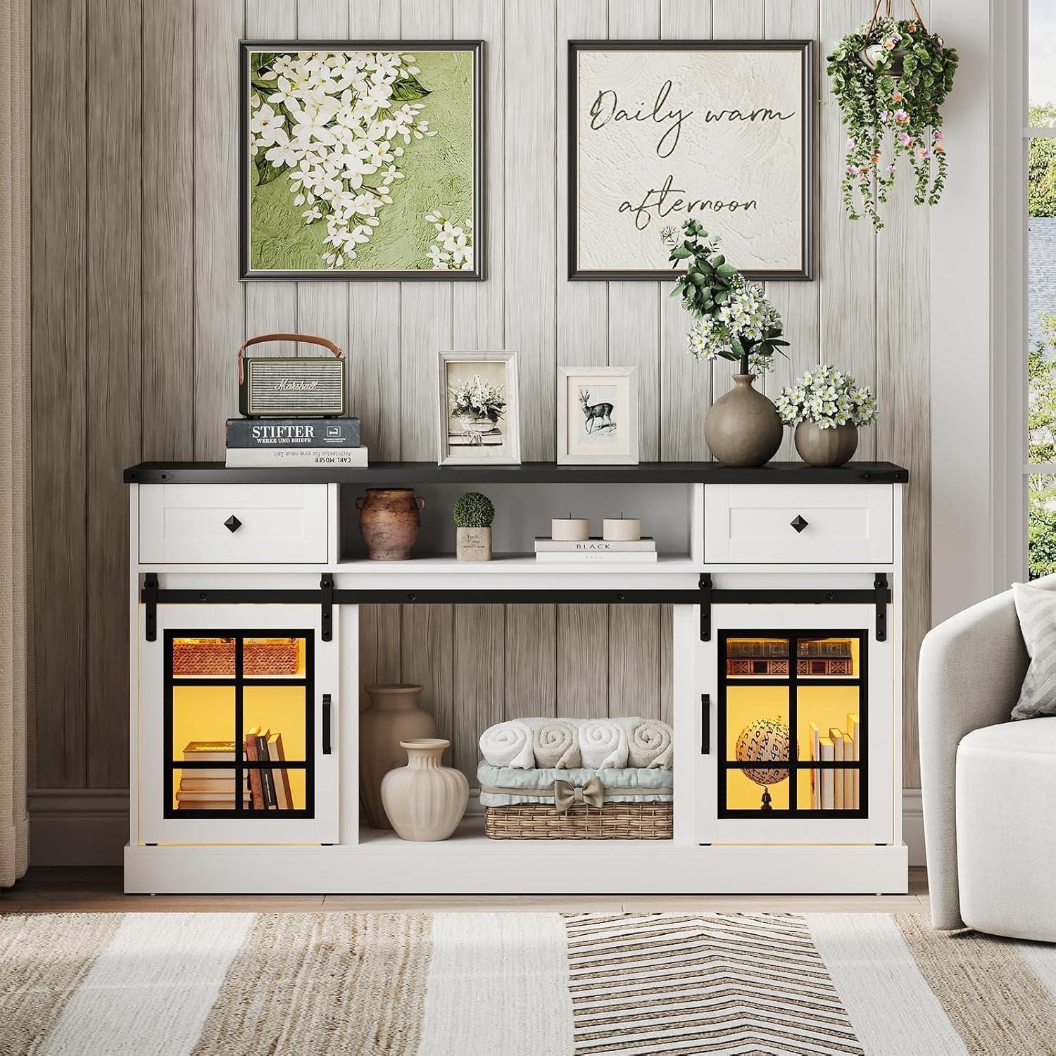 Our Take on the Maupvit Farmhouse TV Stand with Sliding Doors