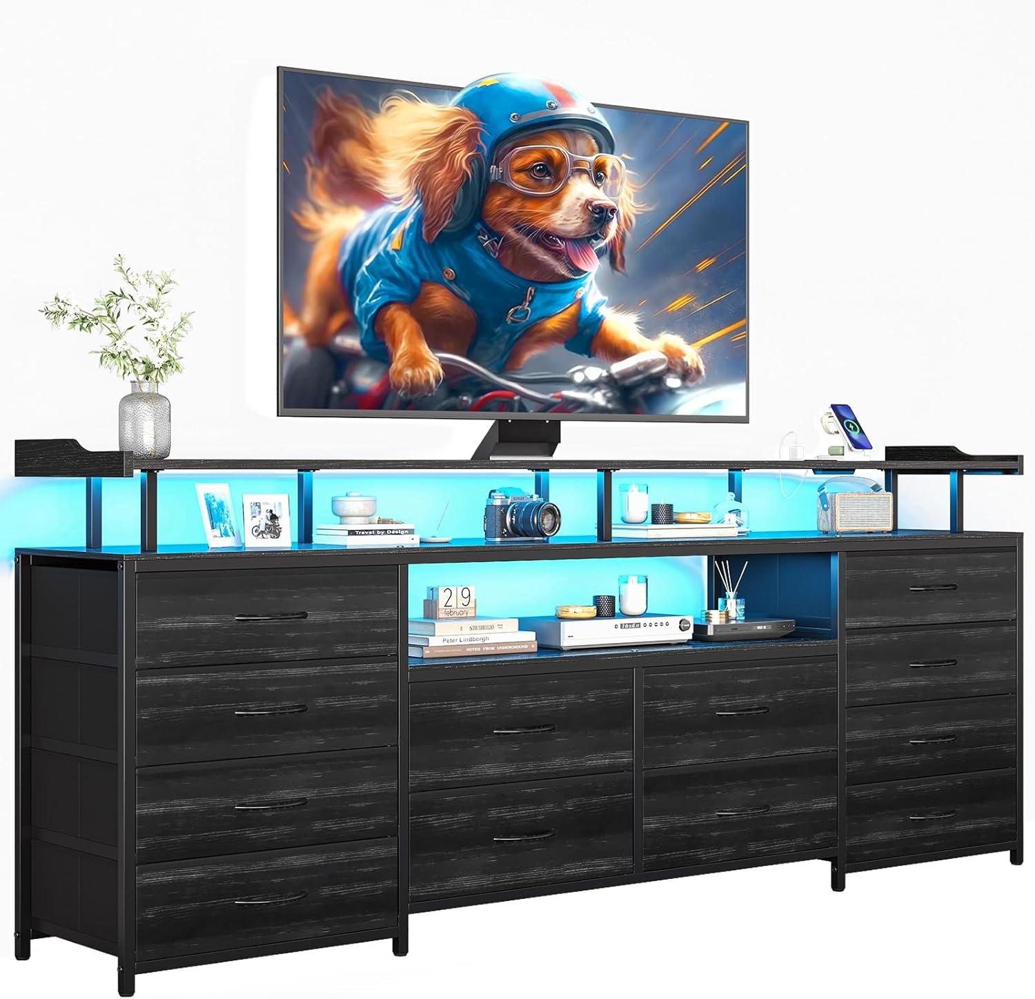 Our Honest Take on the BTHFST 12-Drawer LED TV Stand Dresser