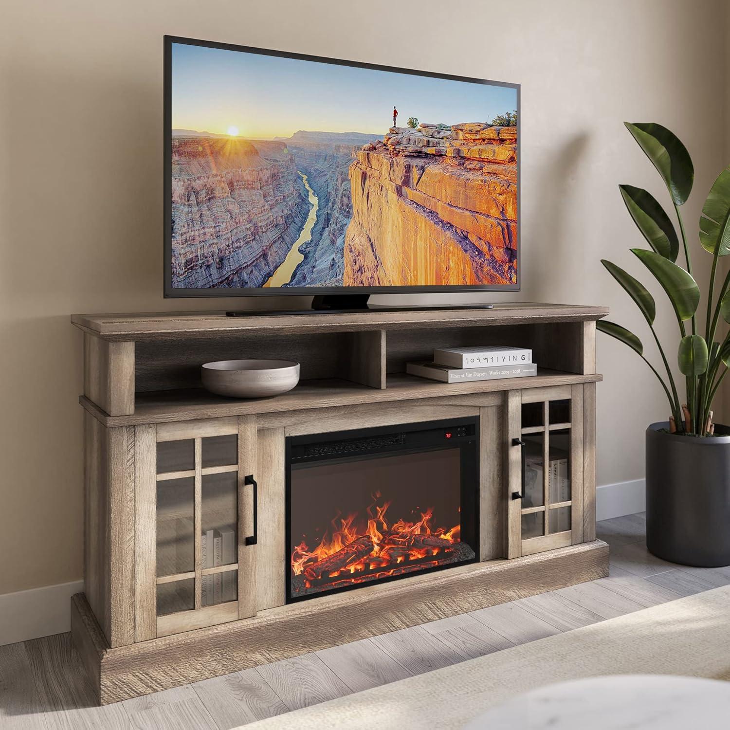 Why We Love the BELLEZE Rustic TV Stand with Fireplace Heater
