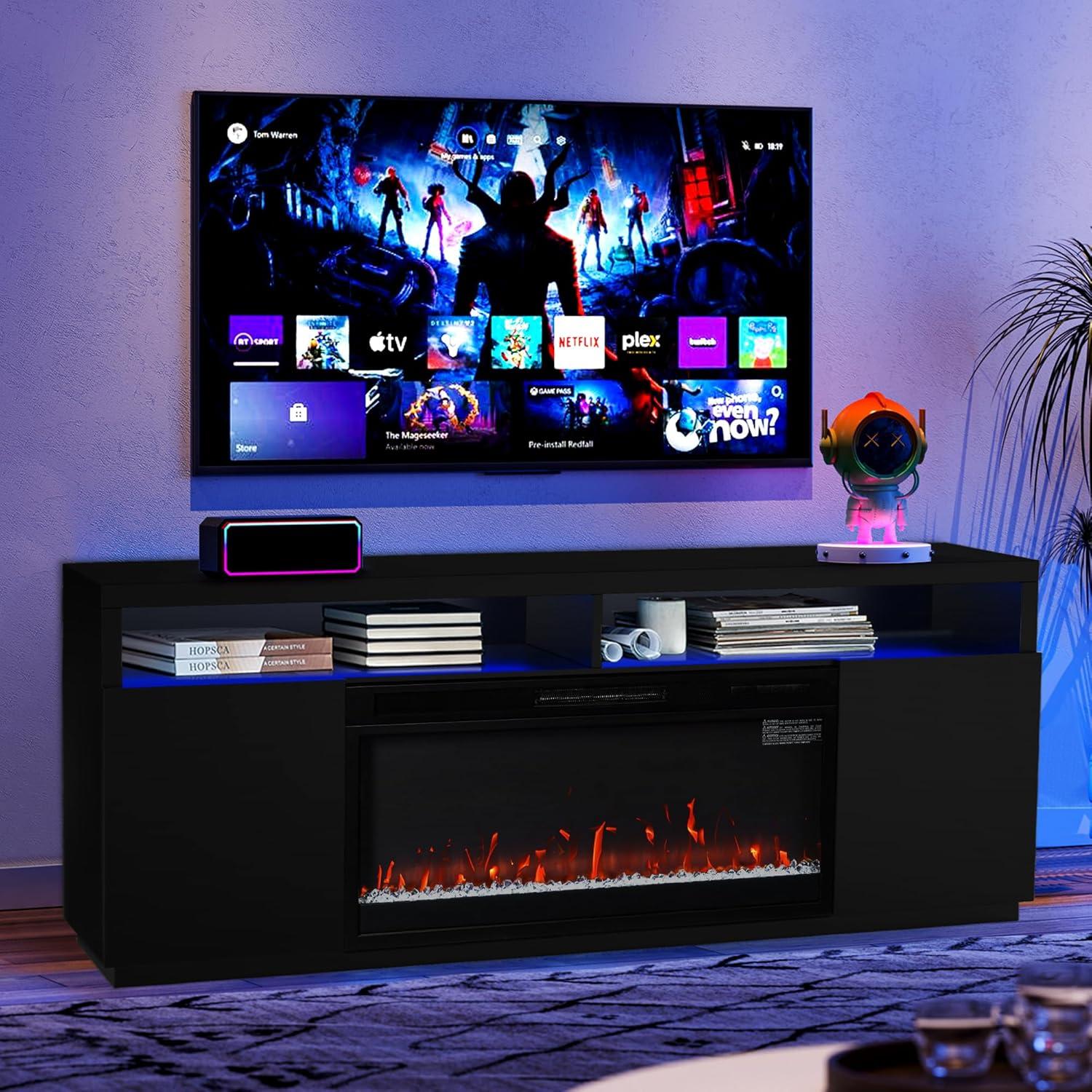 Our Honest Take on the 68″ TV Stand with Fireplace & LED Lights