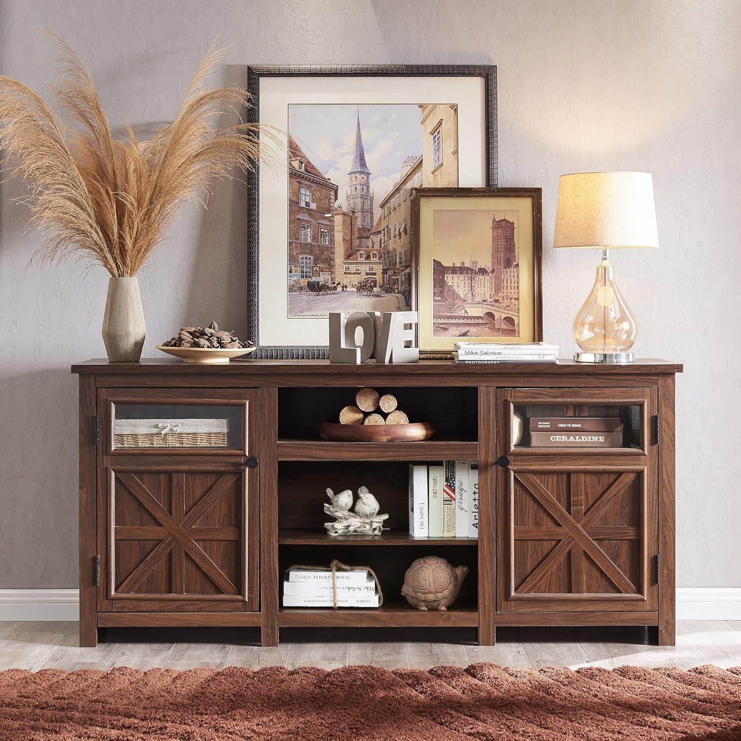 Why We Love the JXQTLINGMU Farmhouse TV Stand for Our Living Room