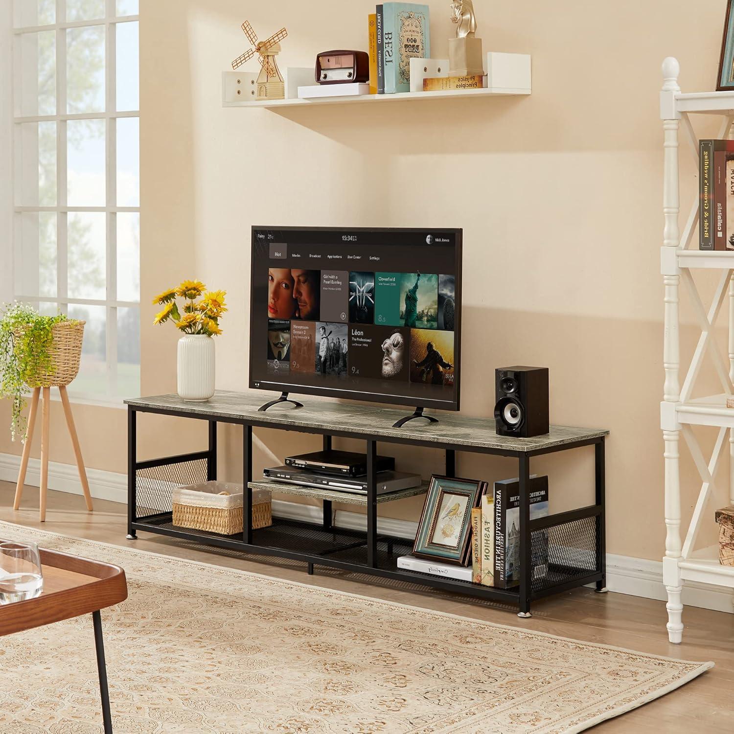 Our Take on the VECELO Industrial TV Stand: Stylish & Sturdy Storage