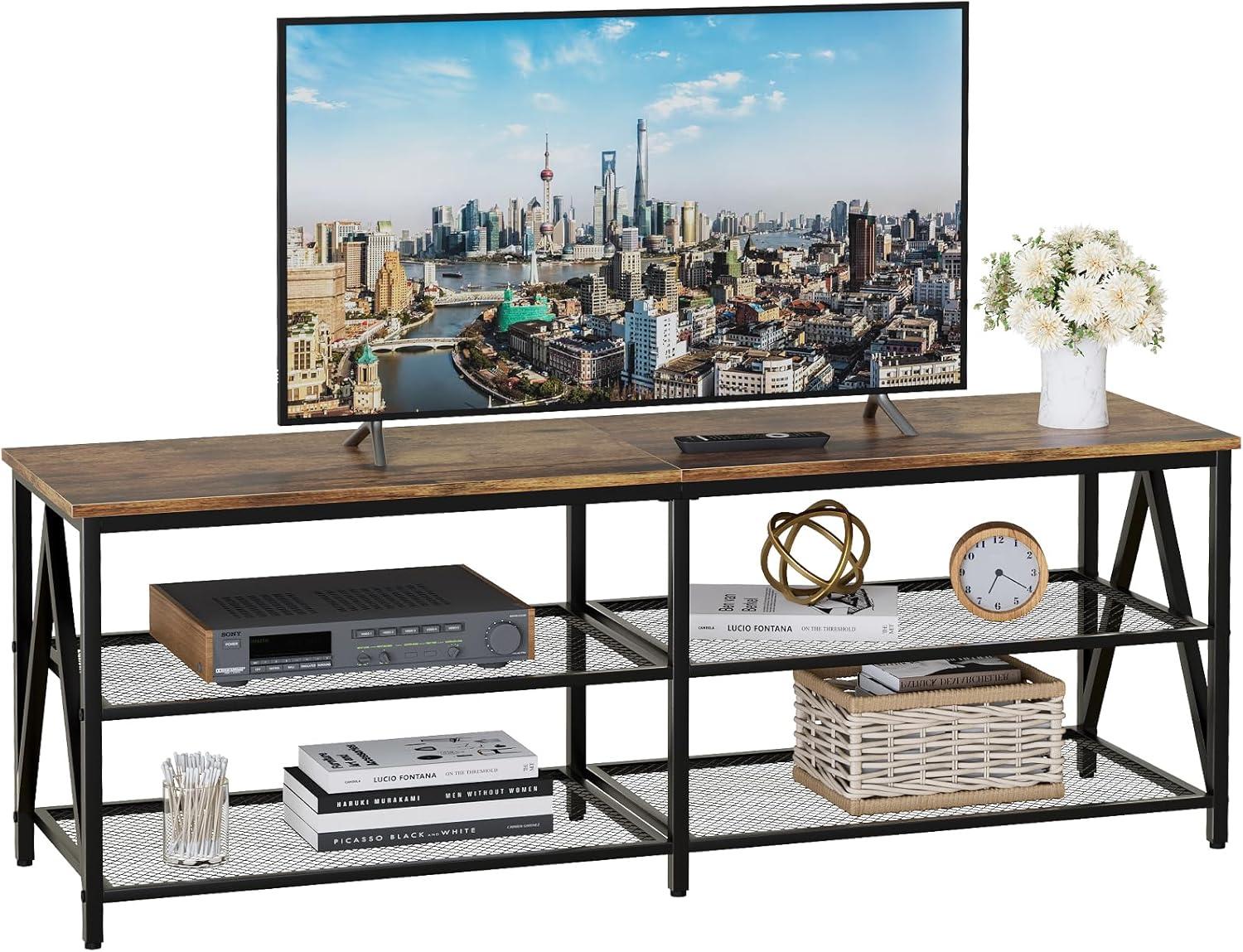 Why We Love This Industrial TV Stand for Our 65-Inch TVs Why We Love This Industrial TV Stand for Our 65-Inch TVs