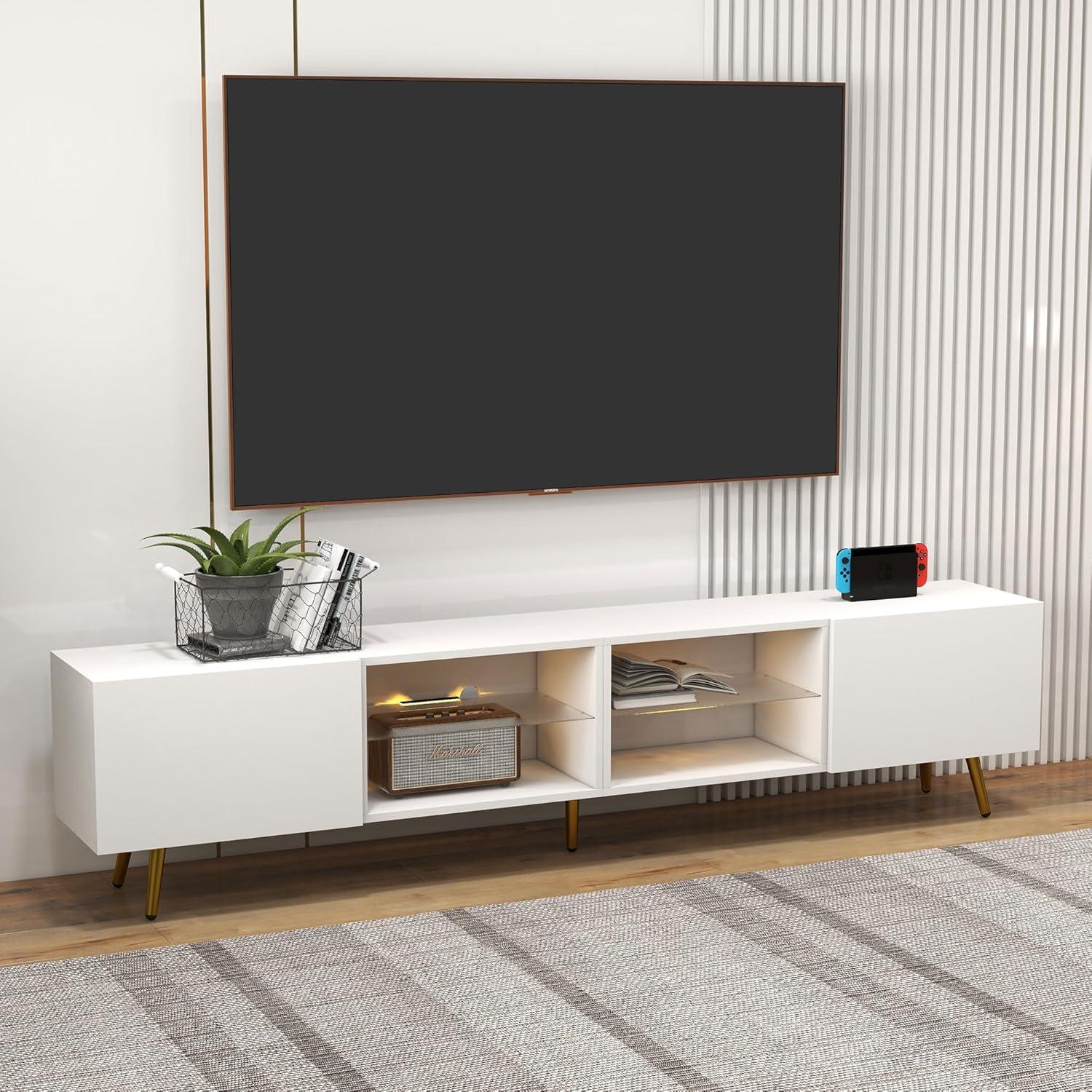 Brighten Up Living Spaces with the Bonzy Home 86″ LED TV Stand
