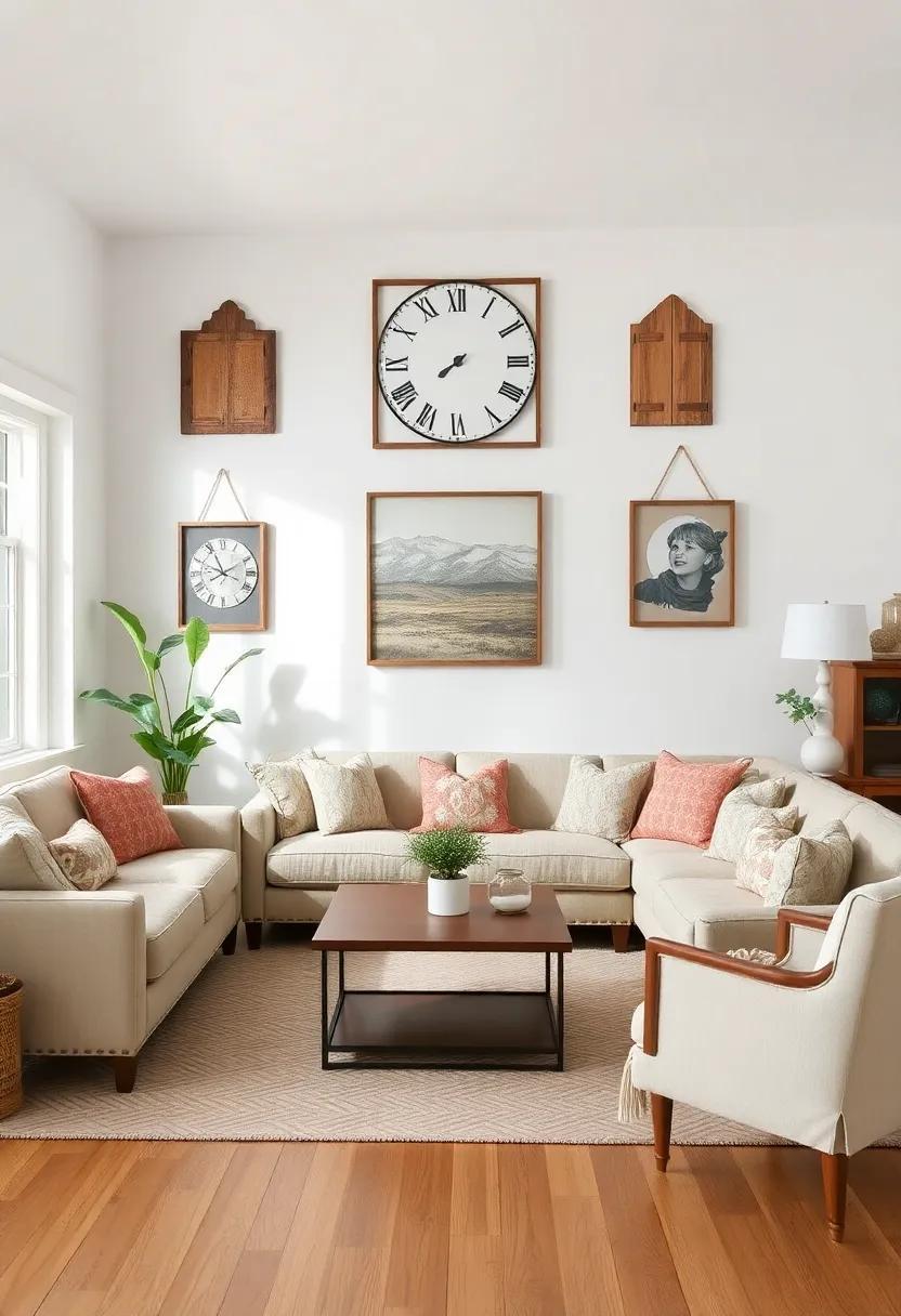 Charming Farmhouse Living Rooms: Elevate Your Space with Vintage-Inspired Wall Art