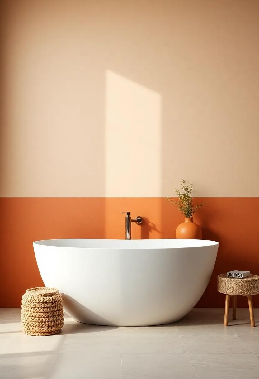 Creating Serenity: Stunning Bathroom Wall Colors Paired with Terracotta Accents