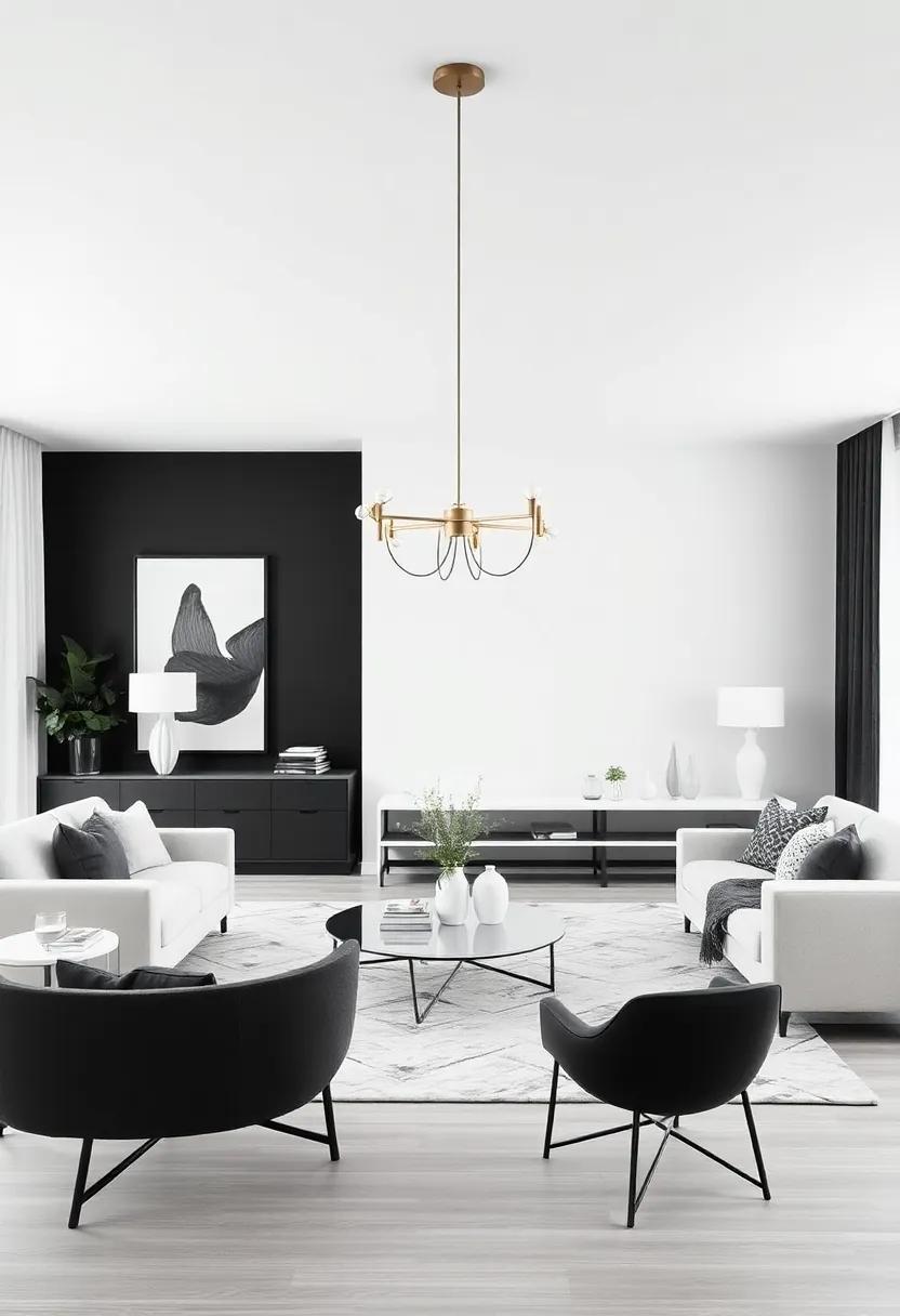 Chic Harmony: Embracing Black Accent Walls and White Decor in Your Living Room Chic Harmony: Embracing Black Accent Walls and White Decor in Your Living Room