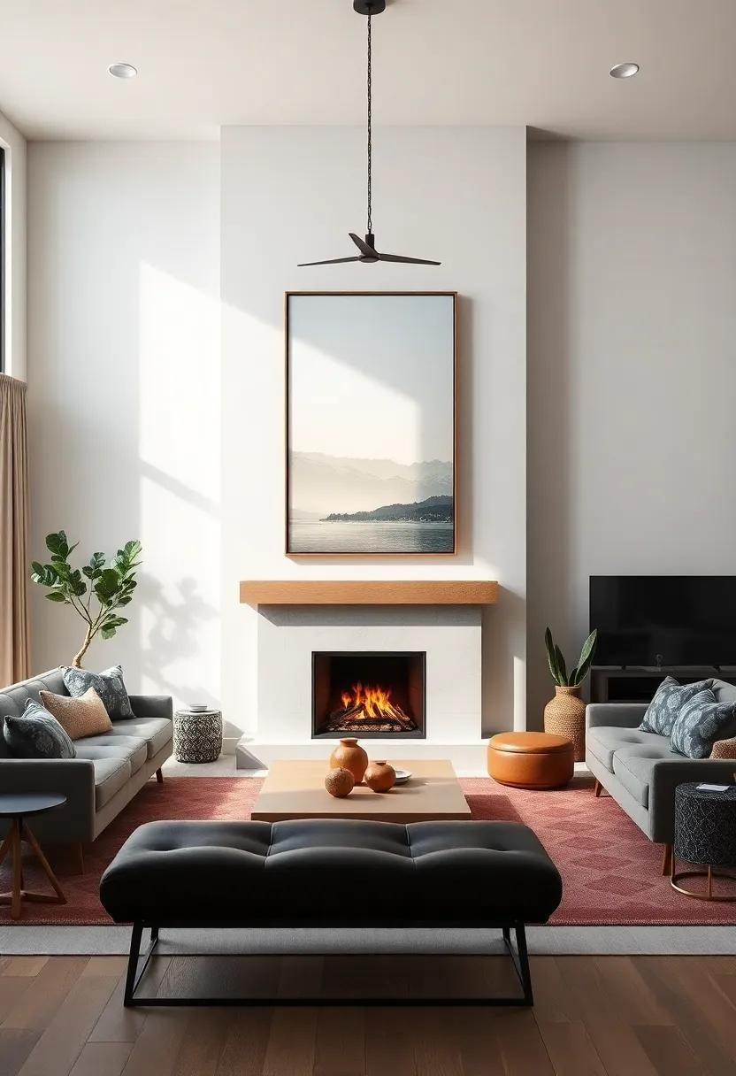 27 Inspiring Living Rooms Featuring Cozy Fireplaces and Captivating Artwork 27 Inspiring Living Rooms Featuring Cozy Fireplaces and Captivating Artwork