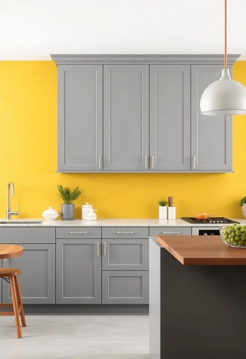 25 Inspiring Ideas for Pairing Gray Kitchen Cabinets with Yellow Walls