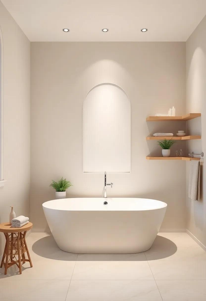 Transform Your Bathroom: Embrace Relaxation with a Tub and Stylish Floating Shelves
