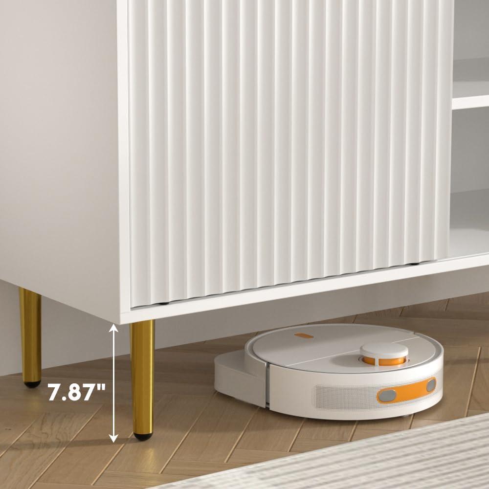 58'' Fluted TV Stand, how it fits your living room