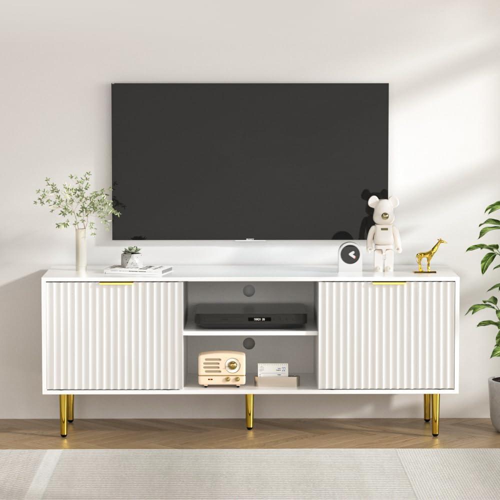 58'' Fluted TV Stand, how it fits your living room