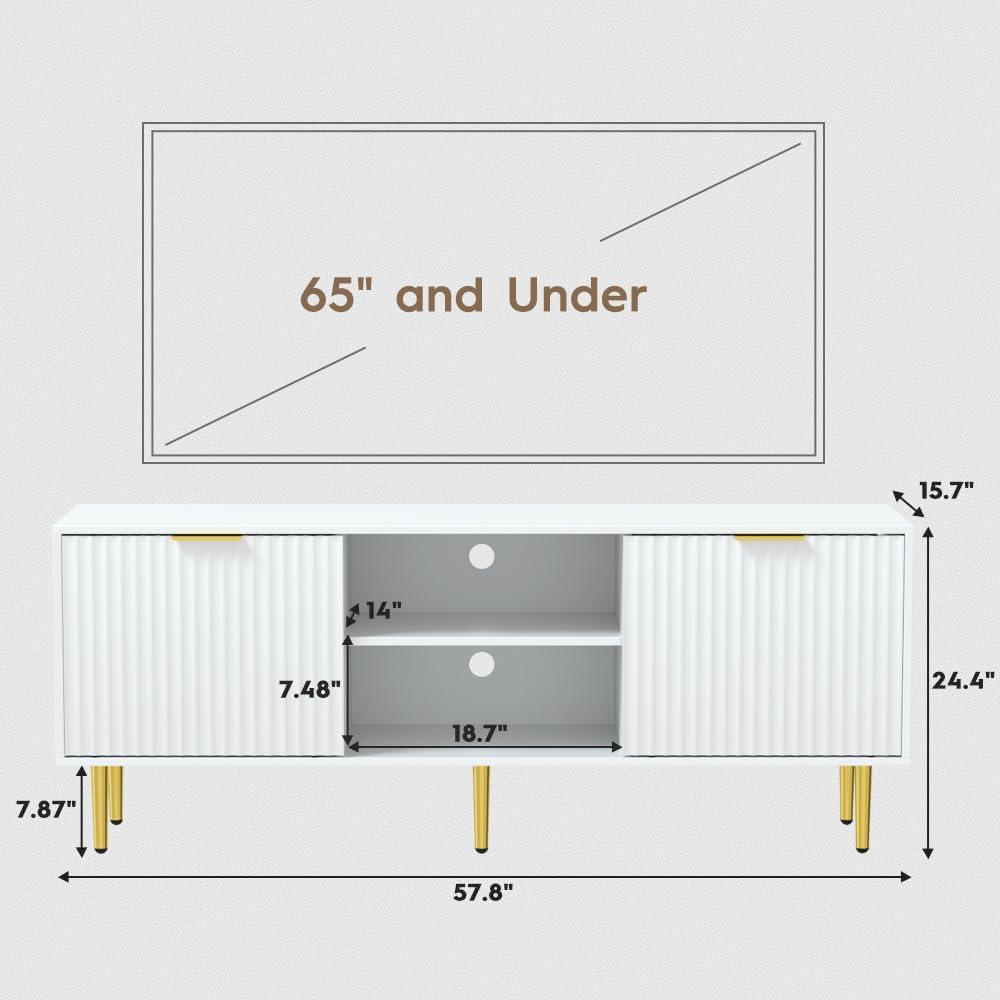 58'' ⁤Fluted TV Stand, how it fits your living room