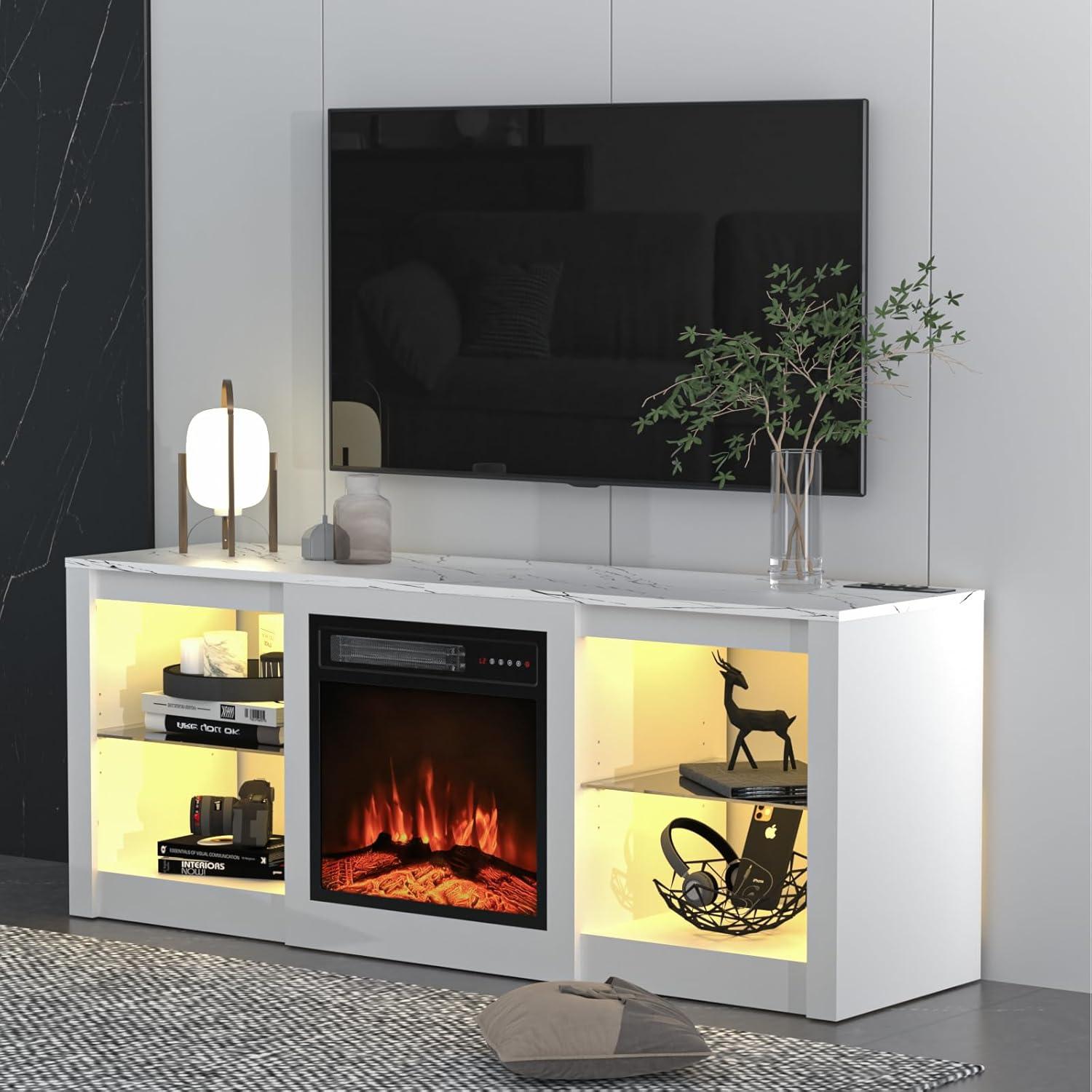 Our Honest Take on the 58″ Fireplace TV Stand with LED Lights