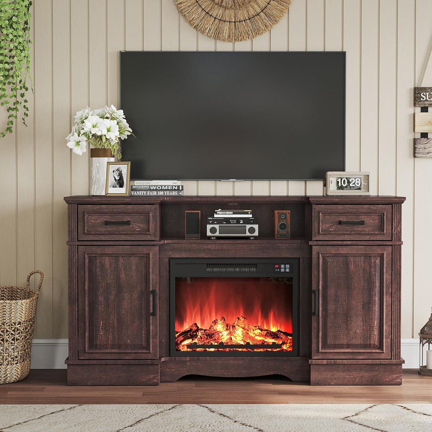 Maupvit Fireplace TV Stand Review: Warmth Meets Farmhouse Charm
