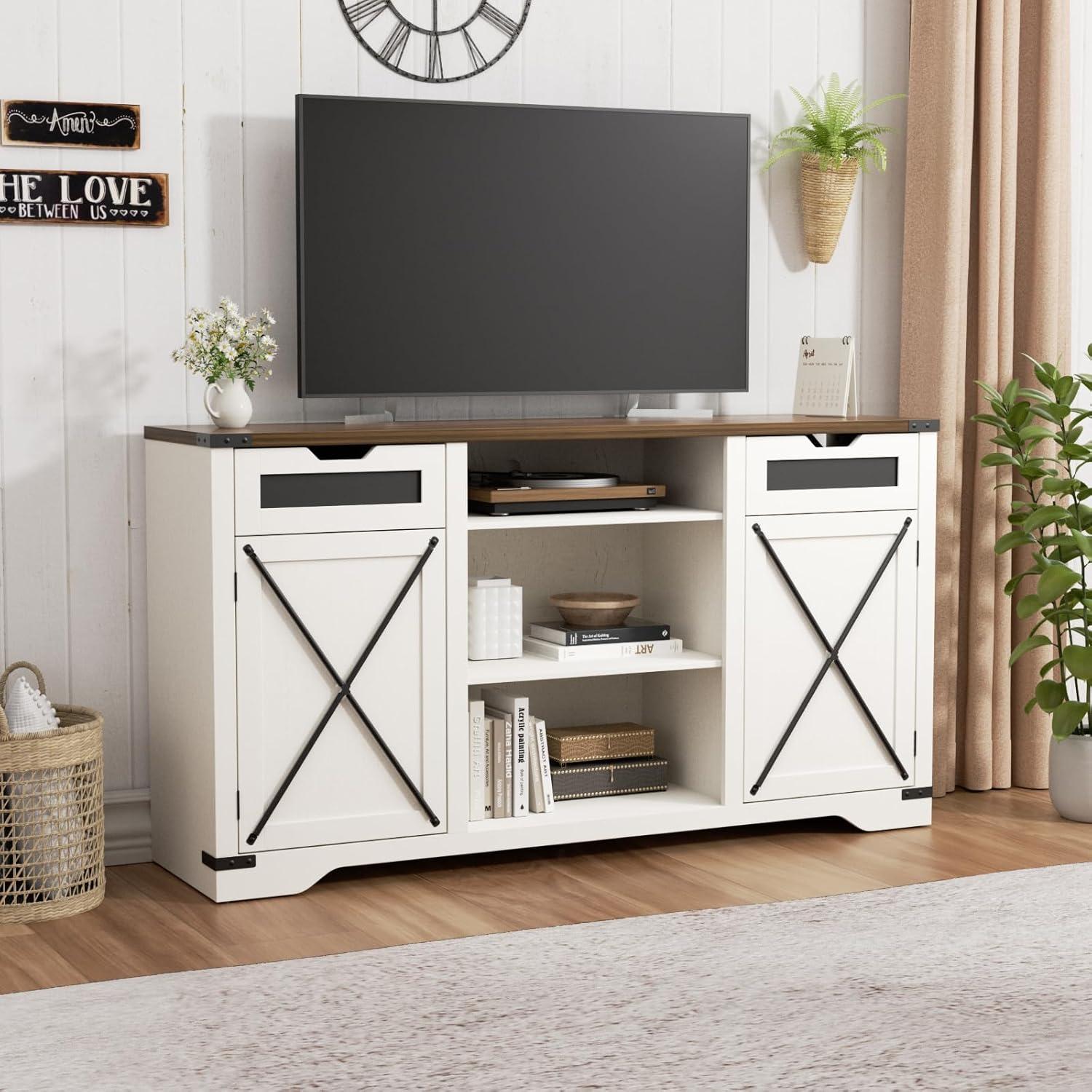 Our Honest Take on the Antique White Farmhouse TV Stand with Storage Our Honest Take on the Antique White Farmhouse TV Stand with Storage