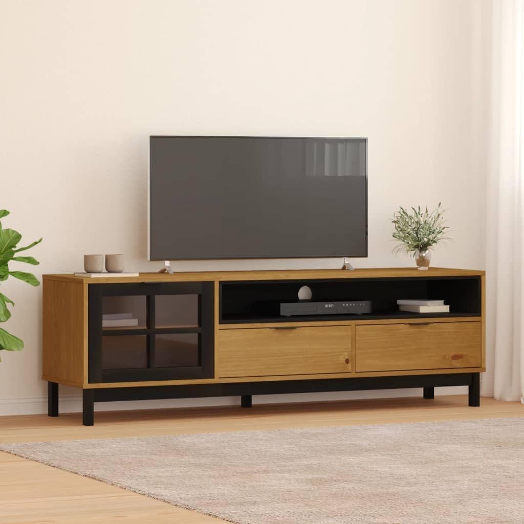 How We Loved Organizing with YouuihomS Rustic Pine TV Stand