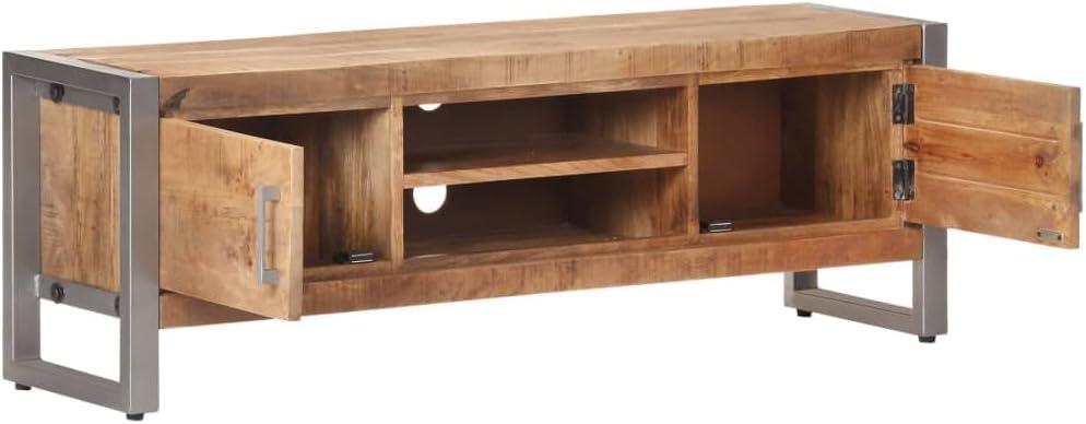 Our Take on the Youuihom Industrial Mango Wood TV Stand's Style & Storage