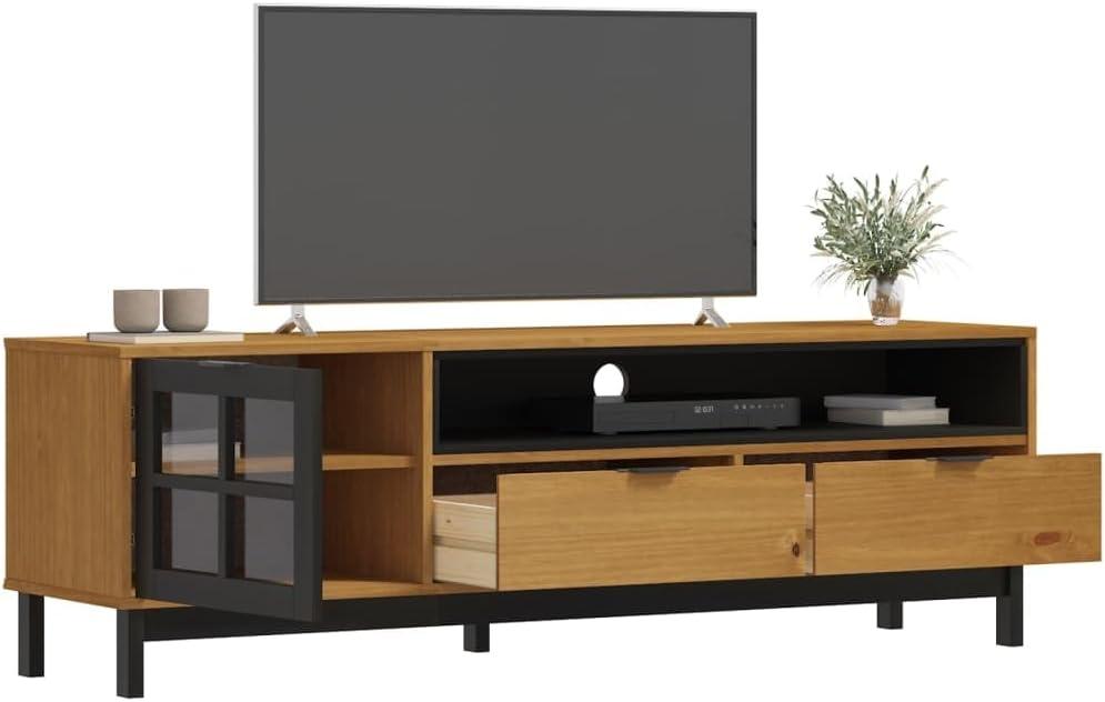 How We Loved Organizing with⁣ Youuihom's Rustic⁤ Pine TV Stand