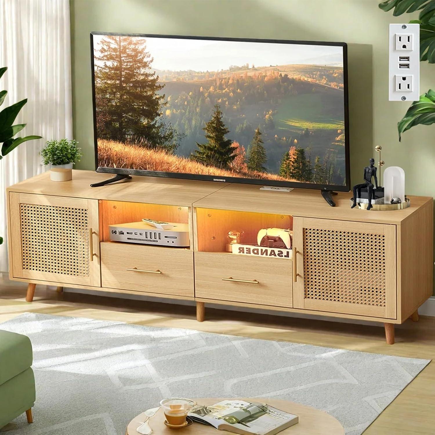 Our Take ⁢on the Stylish Rattan TV ⁣stand with LED &⁣ Charging Hub