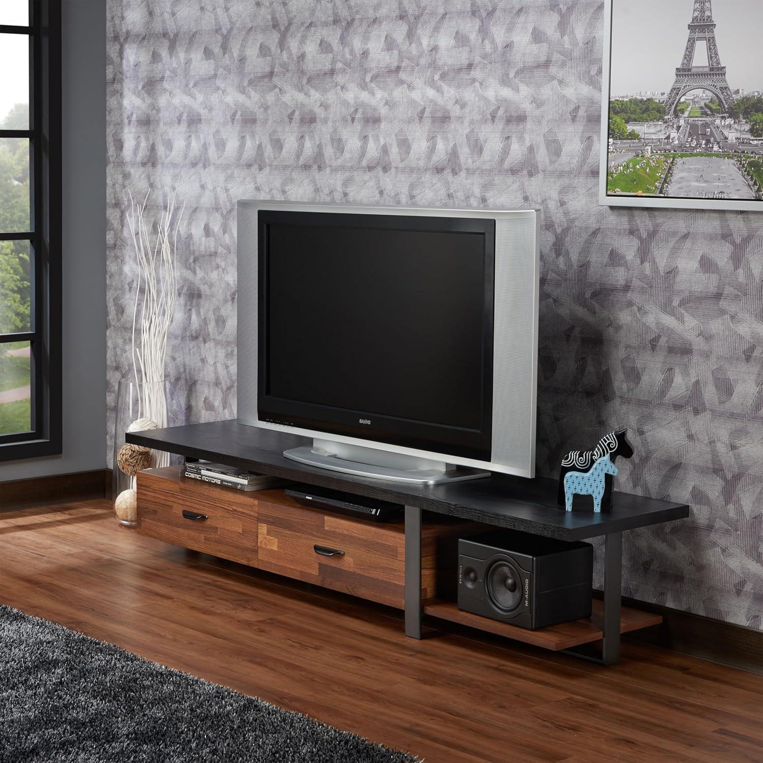 Why We Love This ‌Walnut & Black ‍TV Stand for Our Living Room