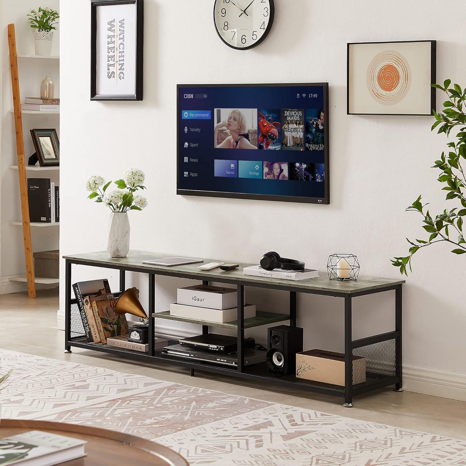 our Take on the VECELO Industrial TV Stand: Stylish & Sturdy Storage