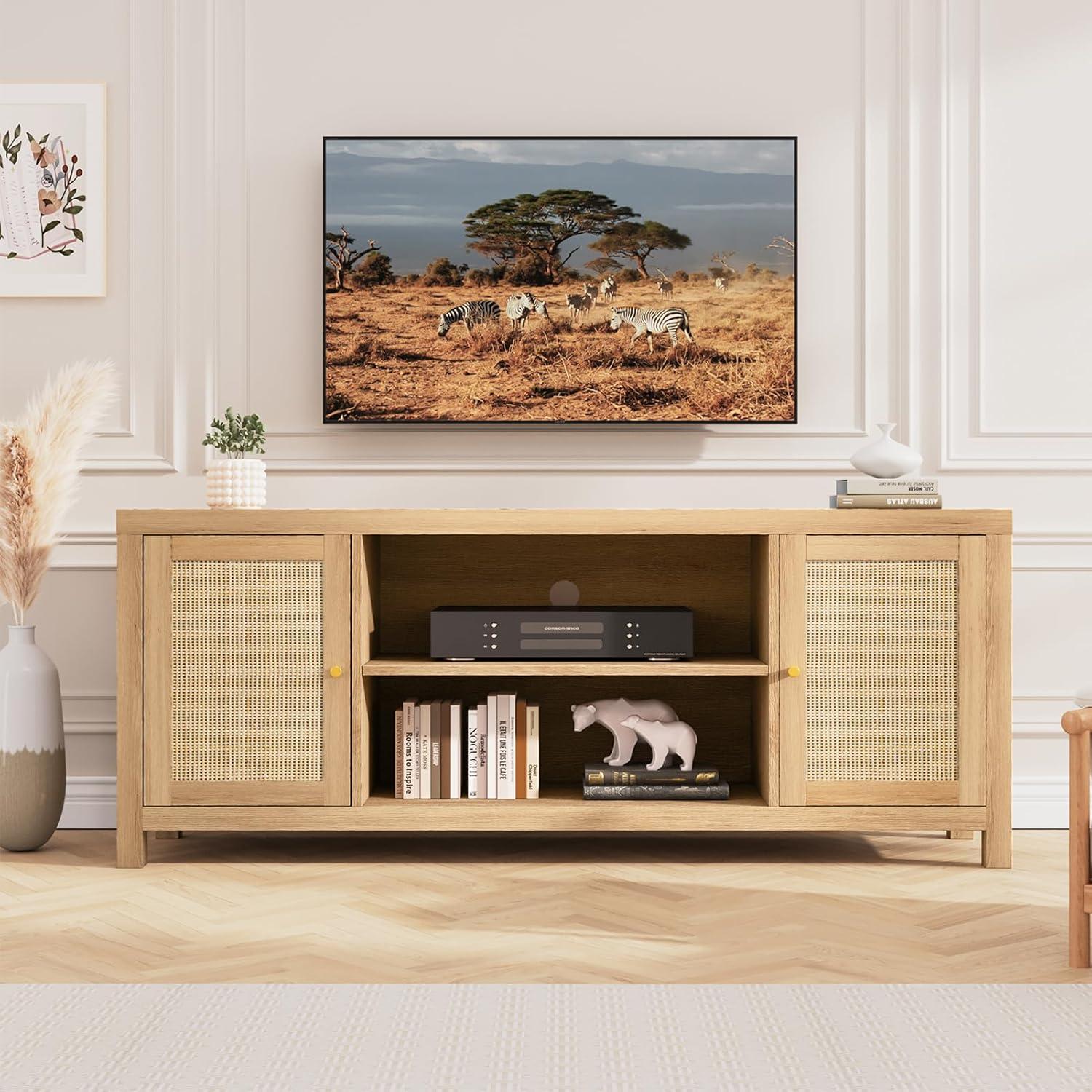 Our take on the Boho Rattan TV ⁣Stand: Stylish, Sturdy & Spacious