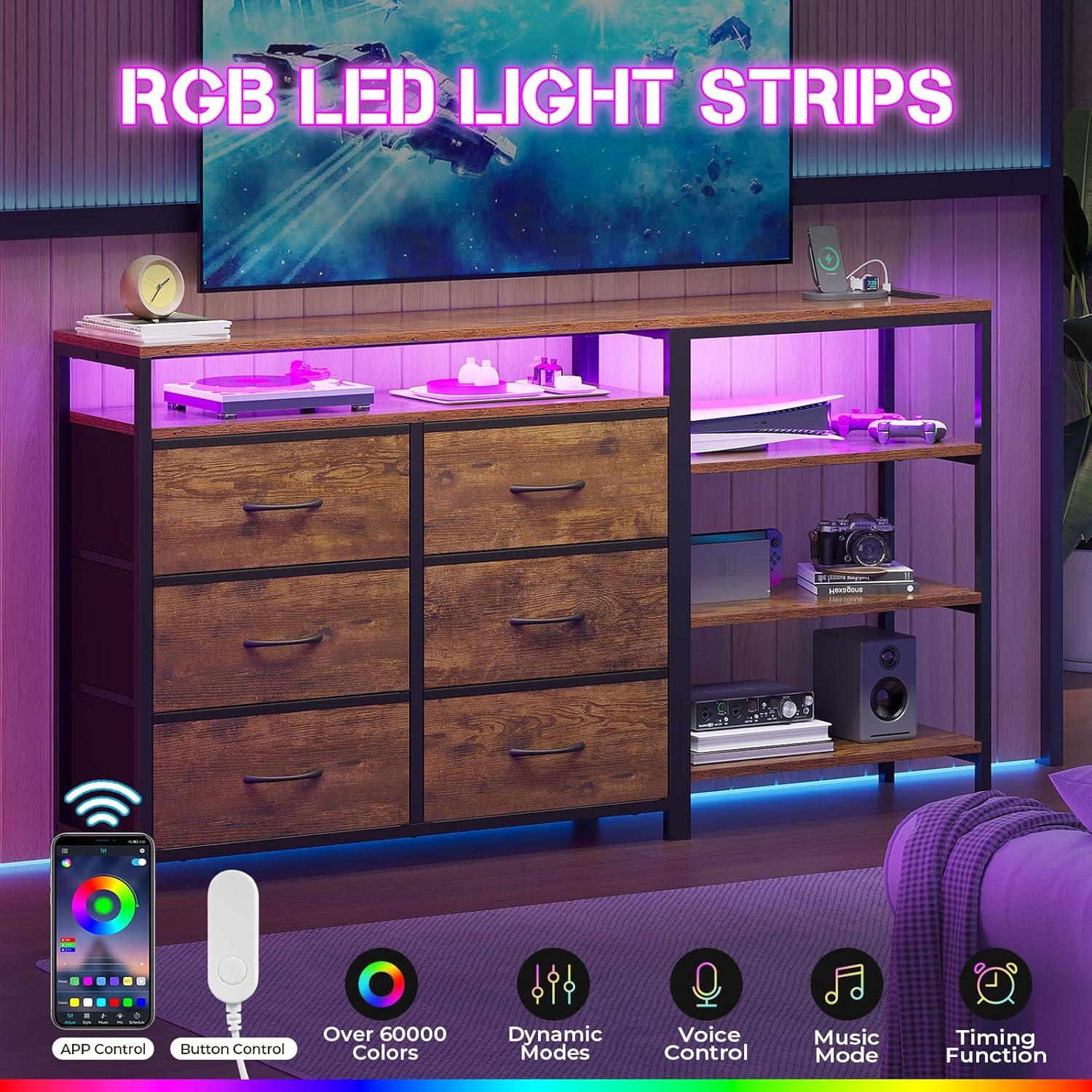 Our Honest Take on the Rustic Brown TV stand with LED & Storage