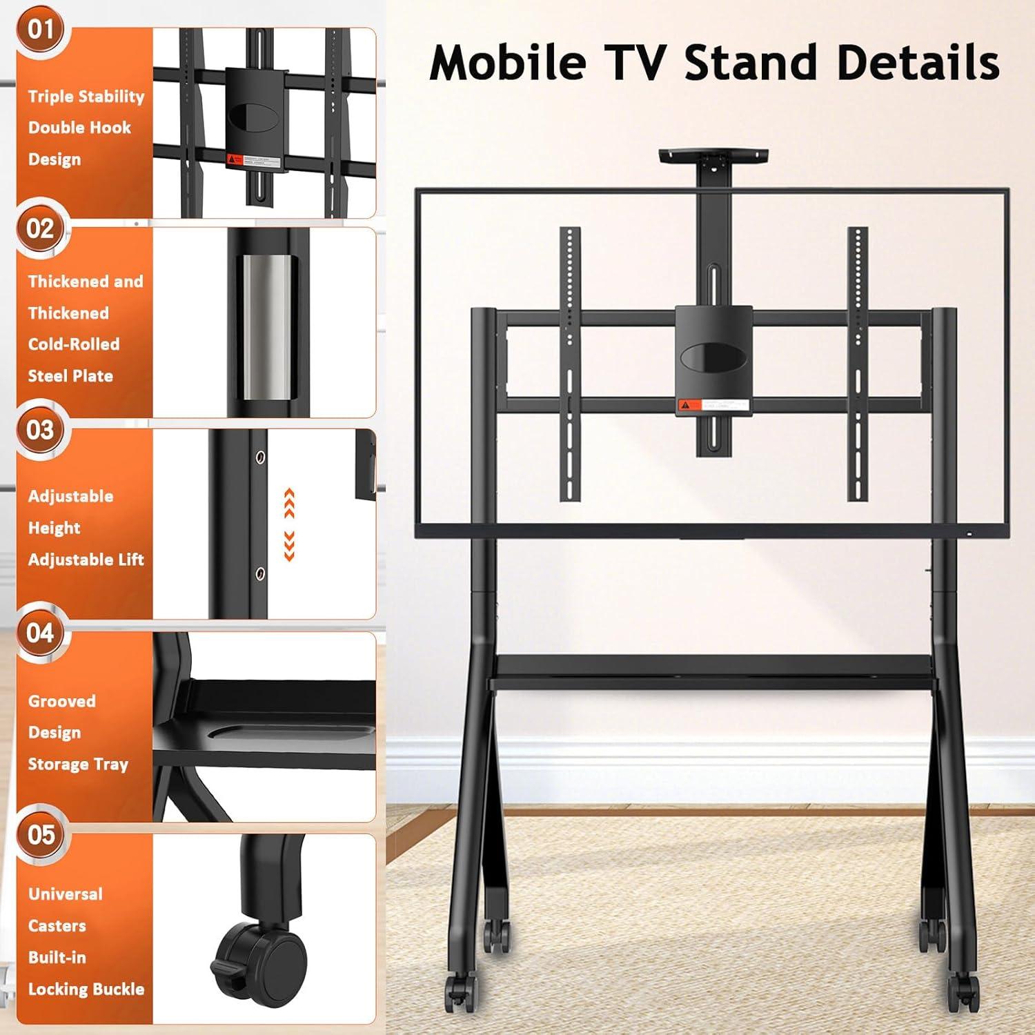 Our ⁢Take on the ​Rolling TV Stand: Flexible, Sturdy & Storage-Savvy