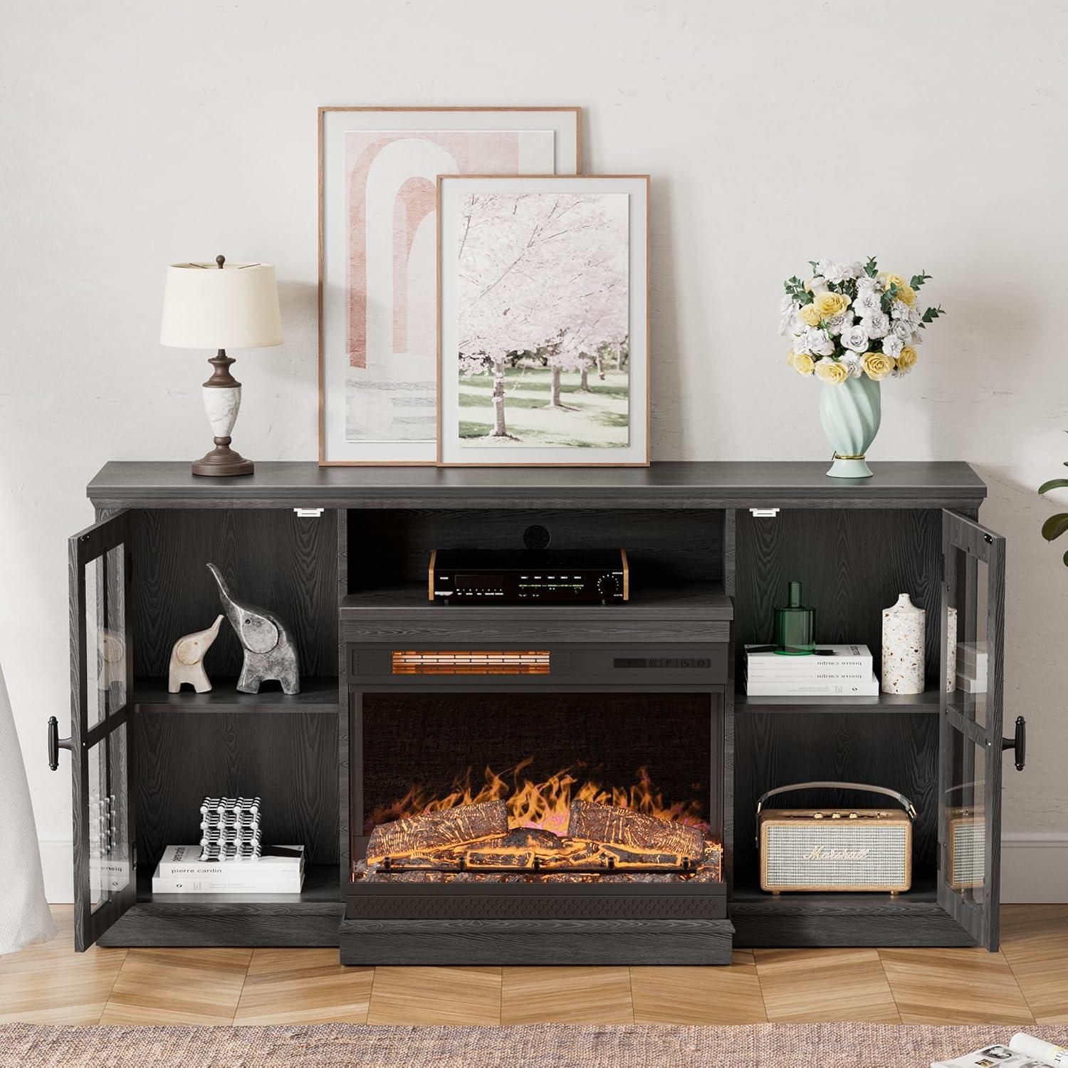 Our Take on the YESHOMY glass Fireplace TV Stand: Stylish & Sturdy