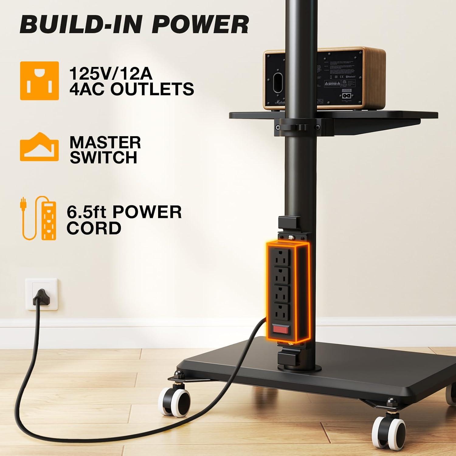why We Love the 5Rcom Rolling TV stand: Swivel, Power & More