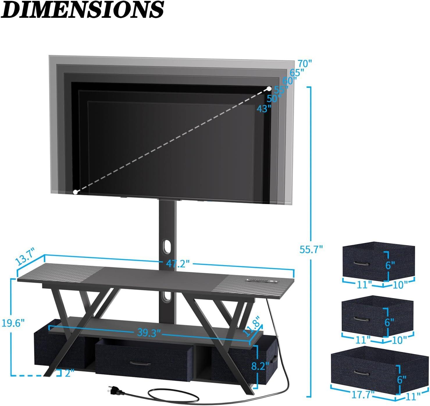 Why We Love This Swivel TV Stand with LED Lights & Storage