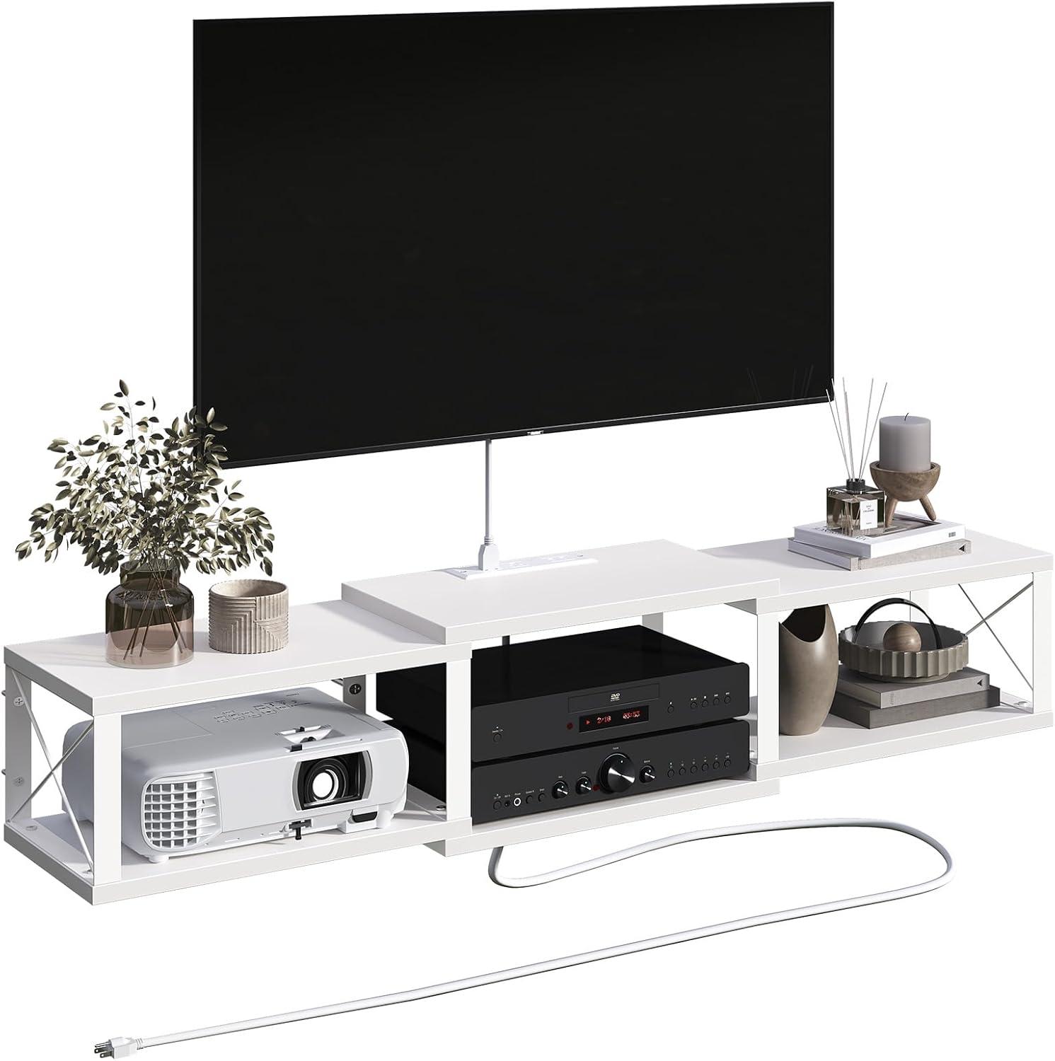 How We Enhanced Our Space with the Floating TV Stand & Power Hub