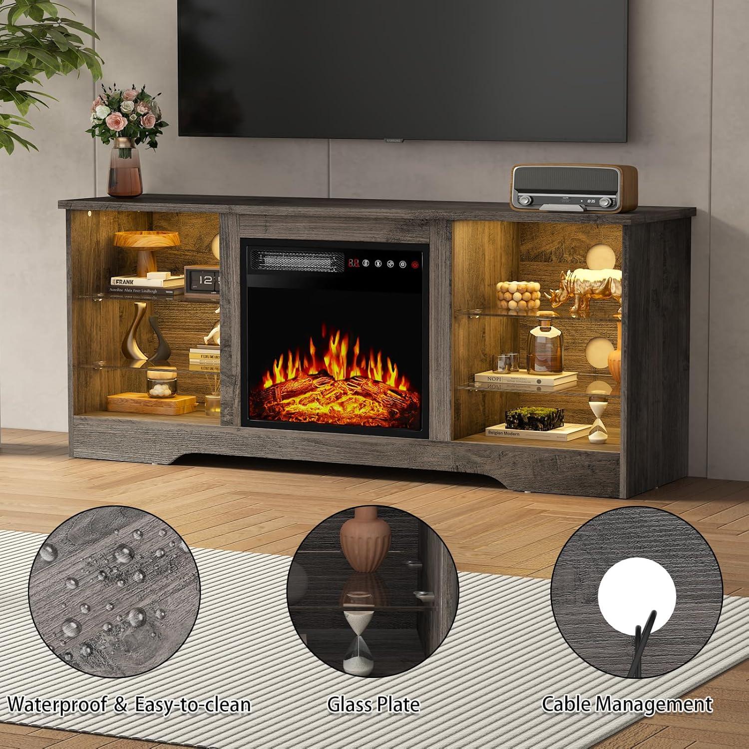 Cozy⁤ & Stylish: Our ⁤Take on ​the ‍Fireplace TV Stand with LED Lights