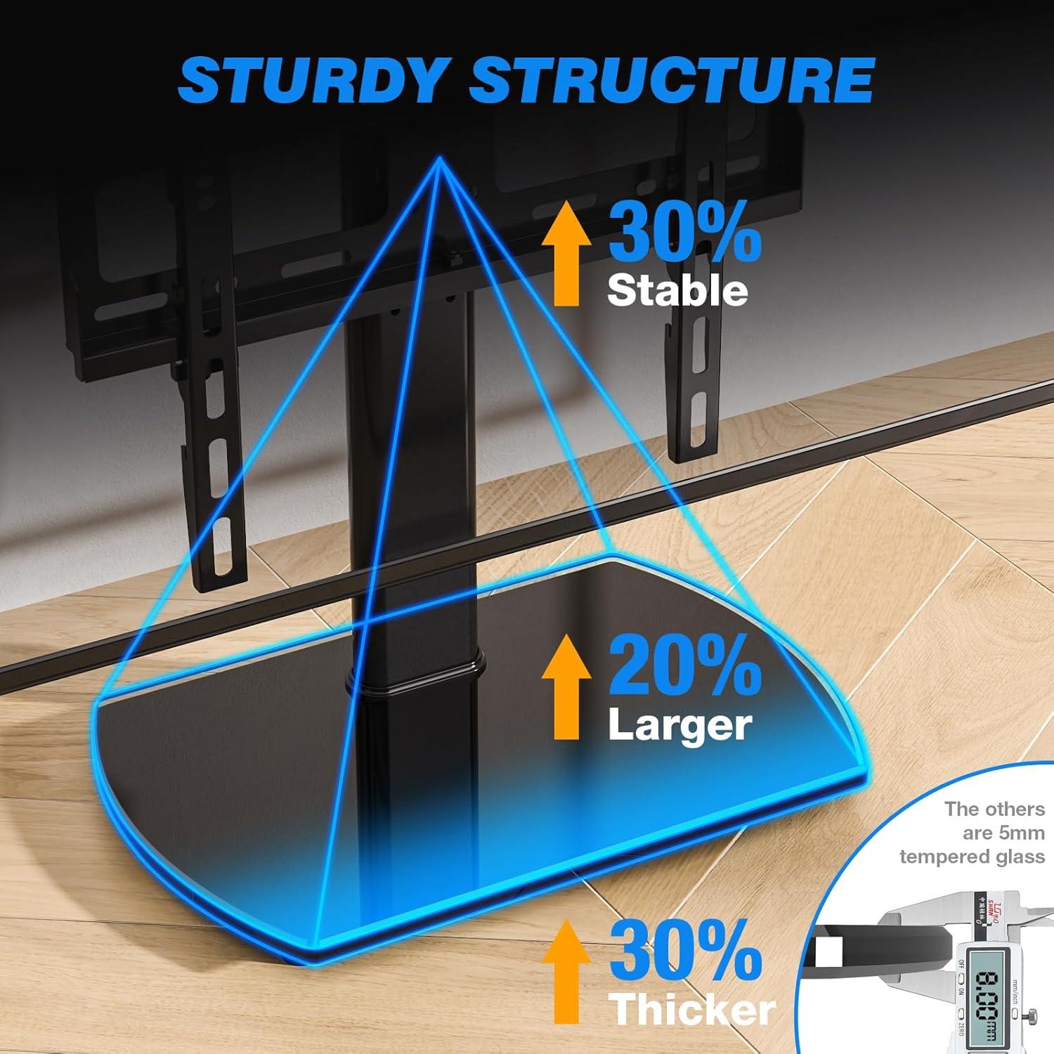 Our Review: Rfiver Universal Swivel TV Stand Balances Style & sturdiness