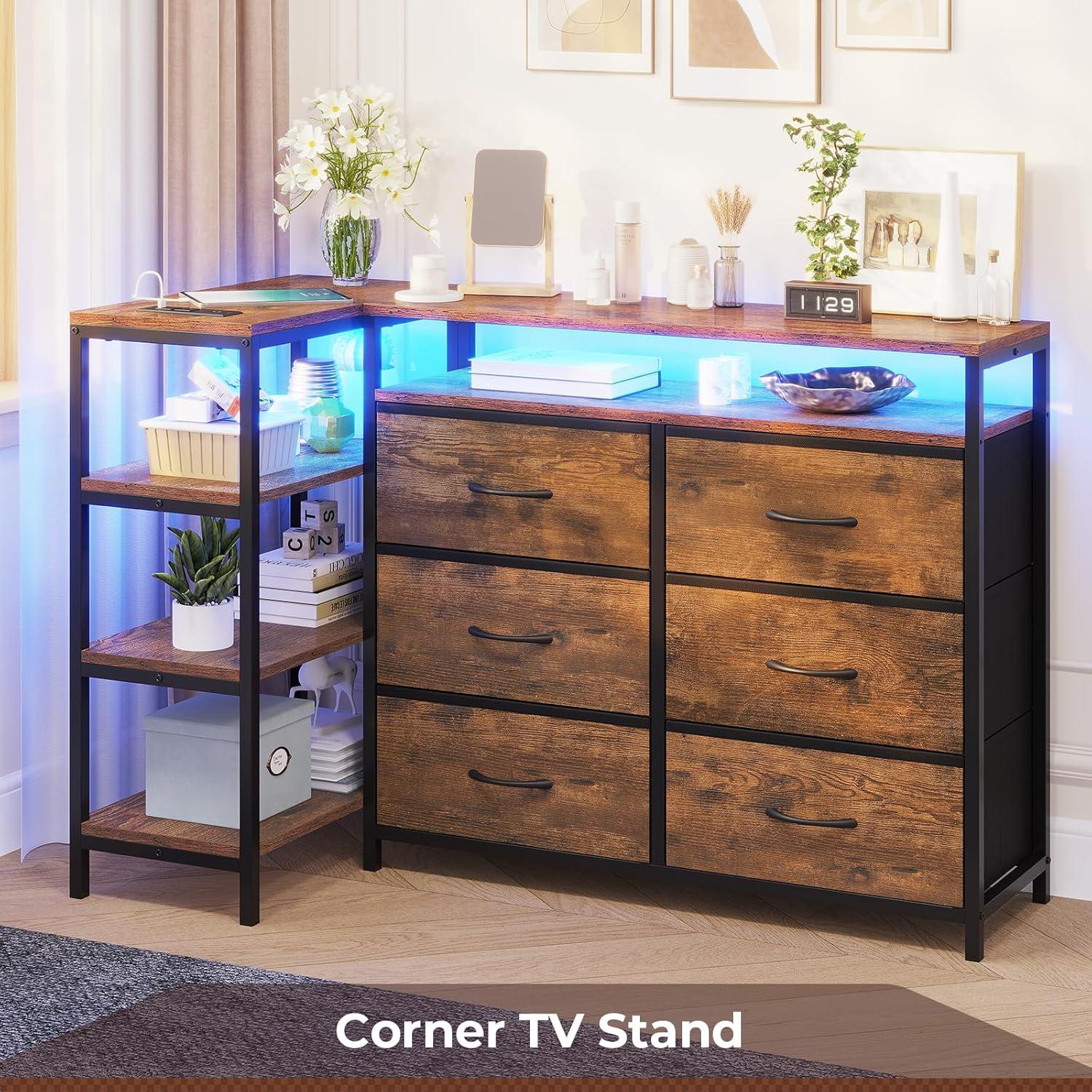 Our Honest Take on the rustic Brown TV Stand with LED & Storage