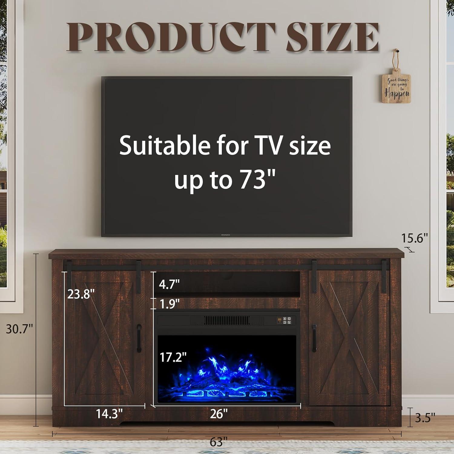 Why we Love the AMERLIFE Fireplace TV Stand's Rustic Charm