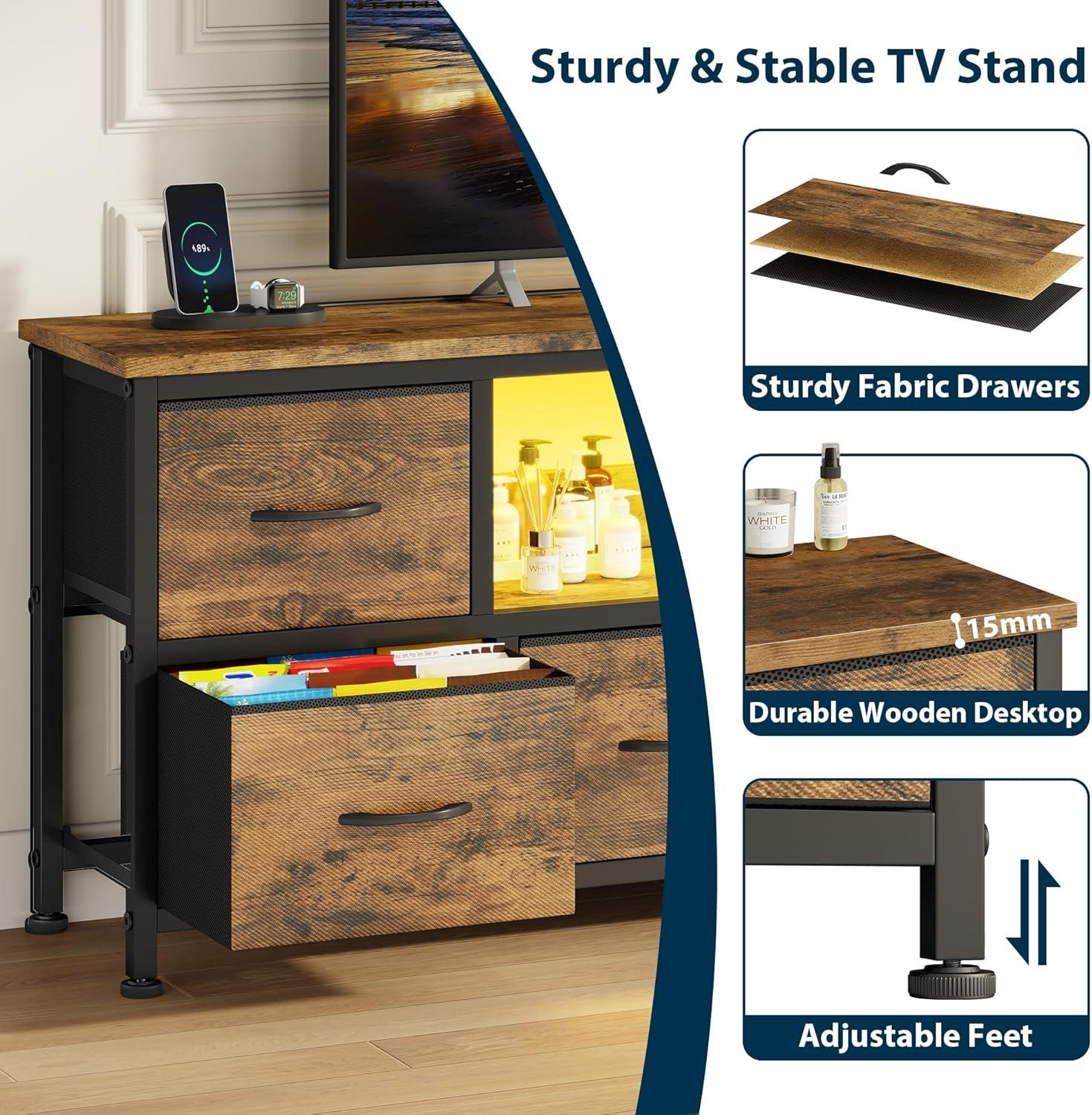 How We Loved Lulive's LED Rustic TV Stand with Smart Storage