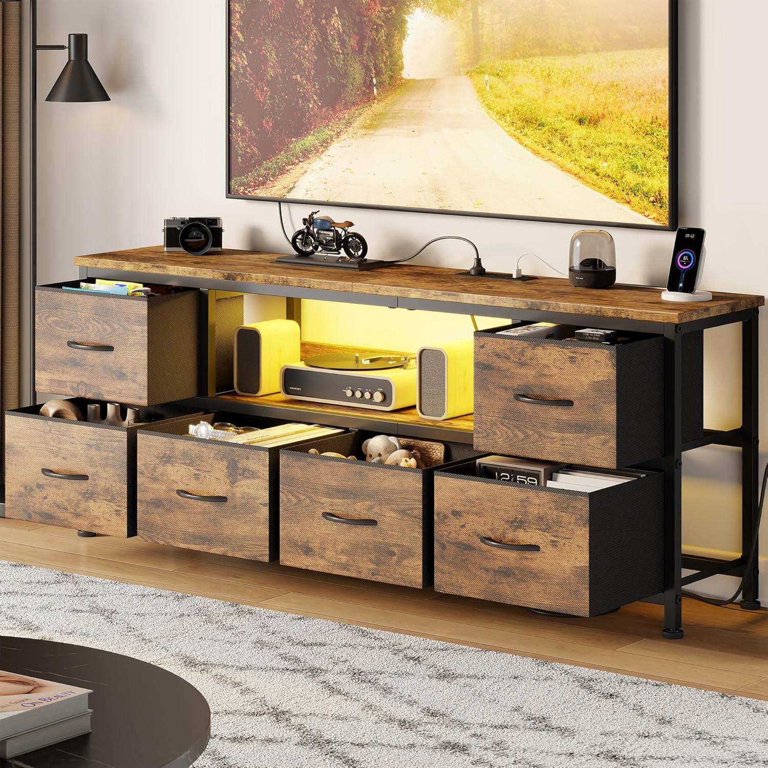 How We Loved Lulive's LED Rustic TV Stand with Smart Storage