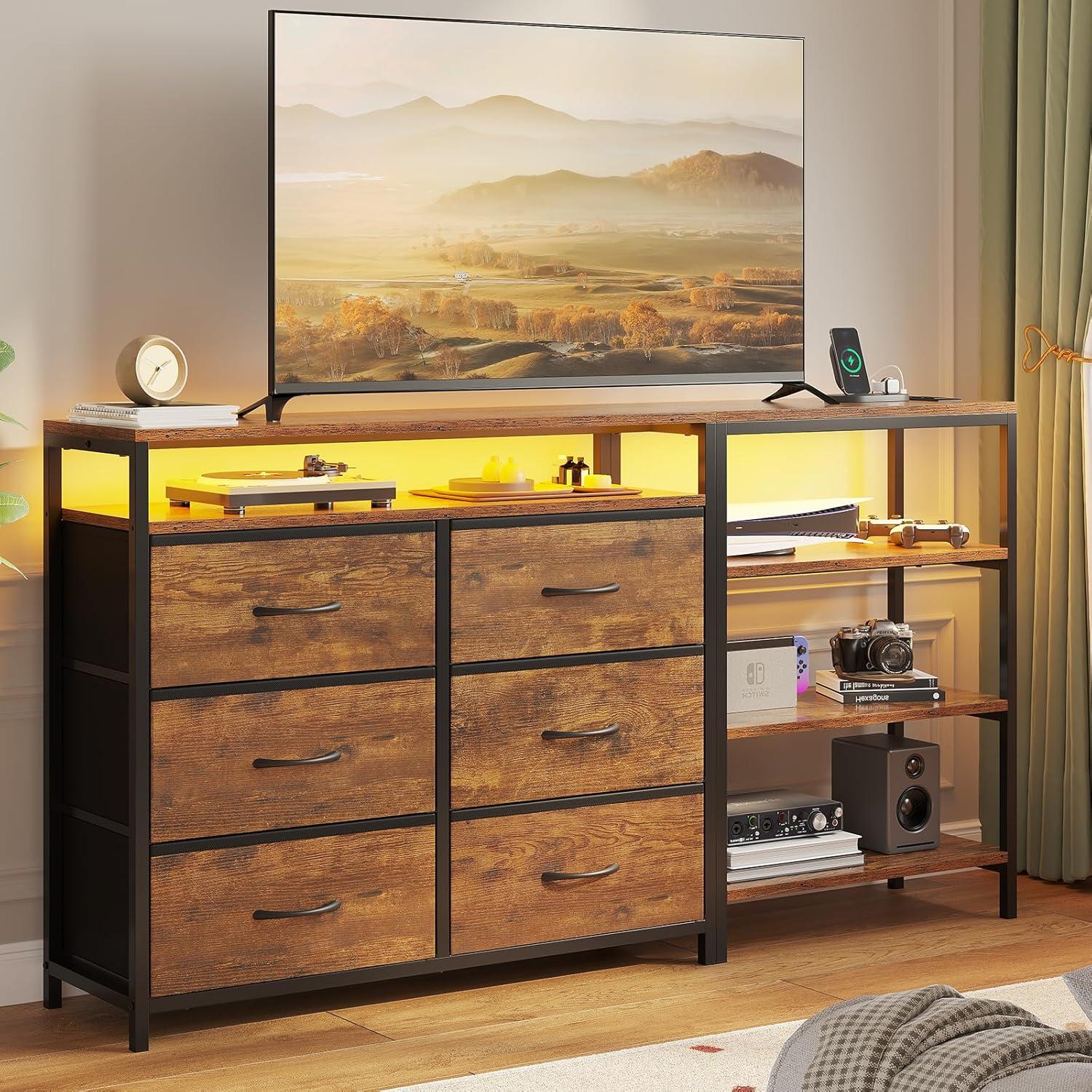 Our Honest Take on the Rustic Brown TV Stand with LED & Storage