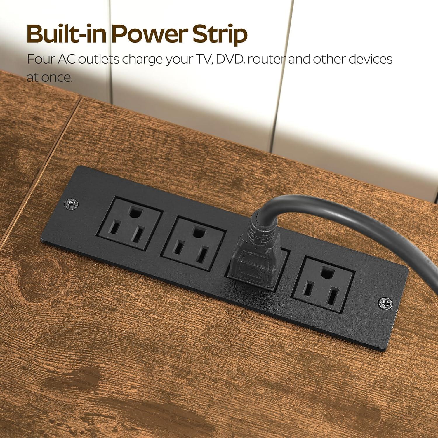 How Our TV Stand with Power Outlet Keeps Media Neat & Ready