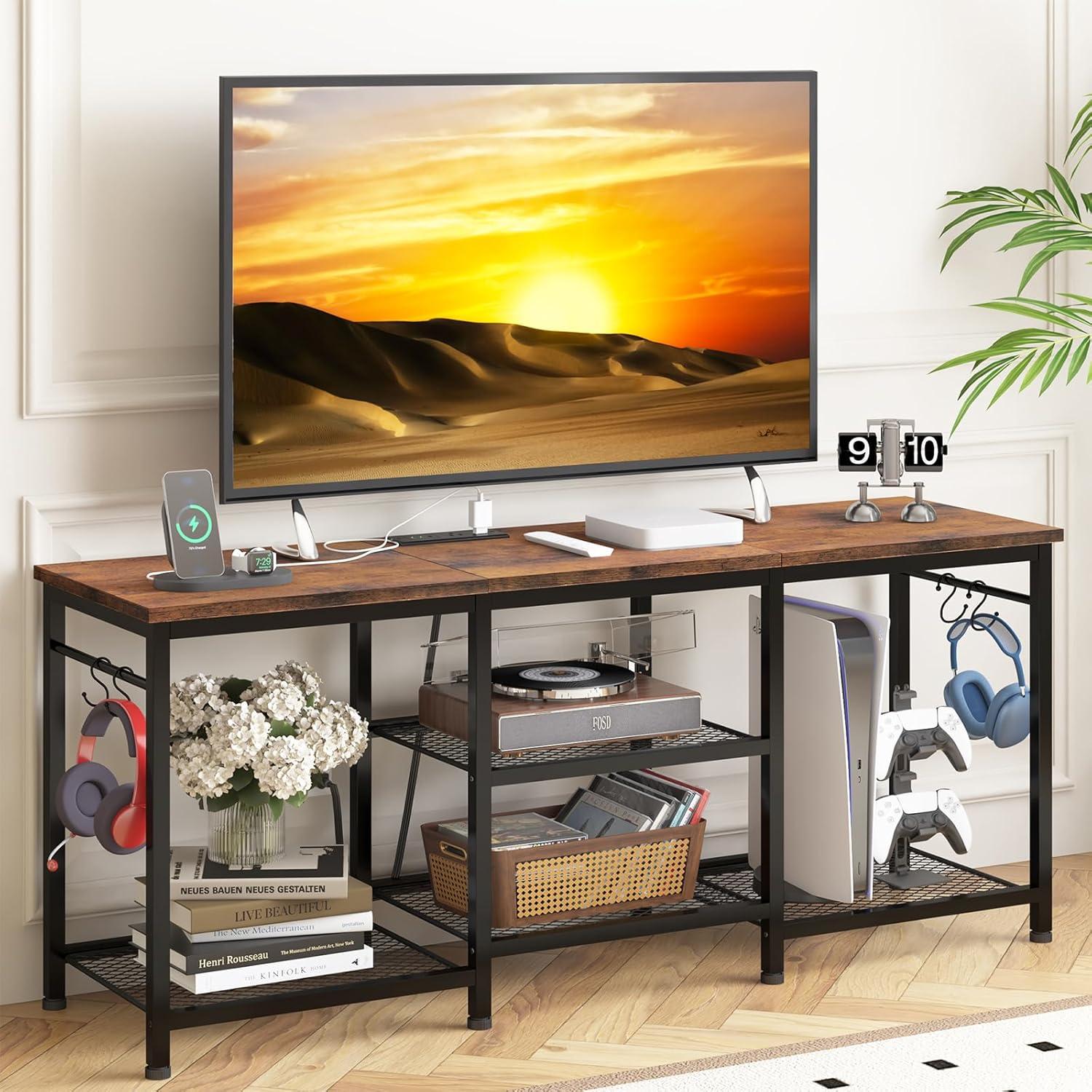 Our Take on the YGEOMER rustic Brown TV Stand for 55