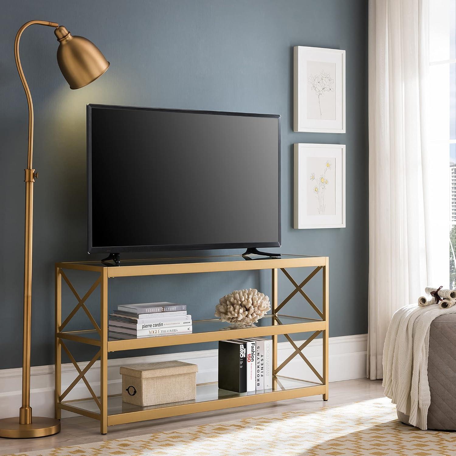 Our Take on the Hutton Brass TV⁢ Stand: Stylish & functional Up to 50